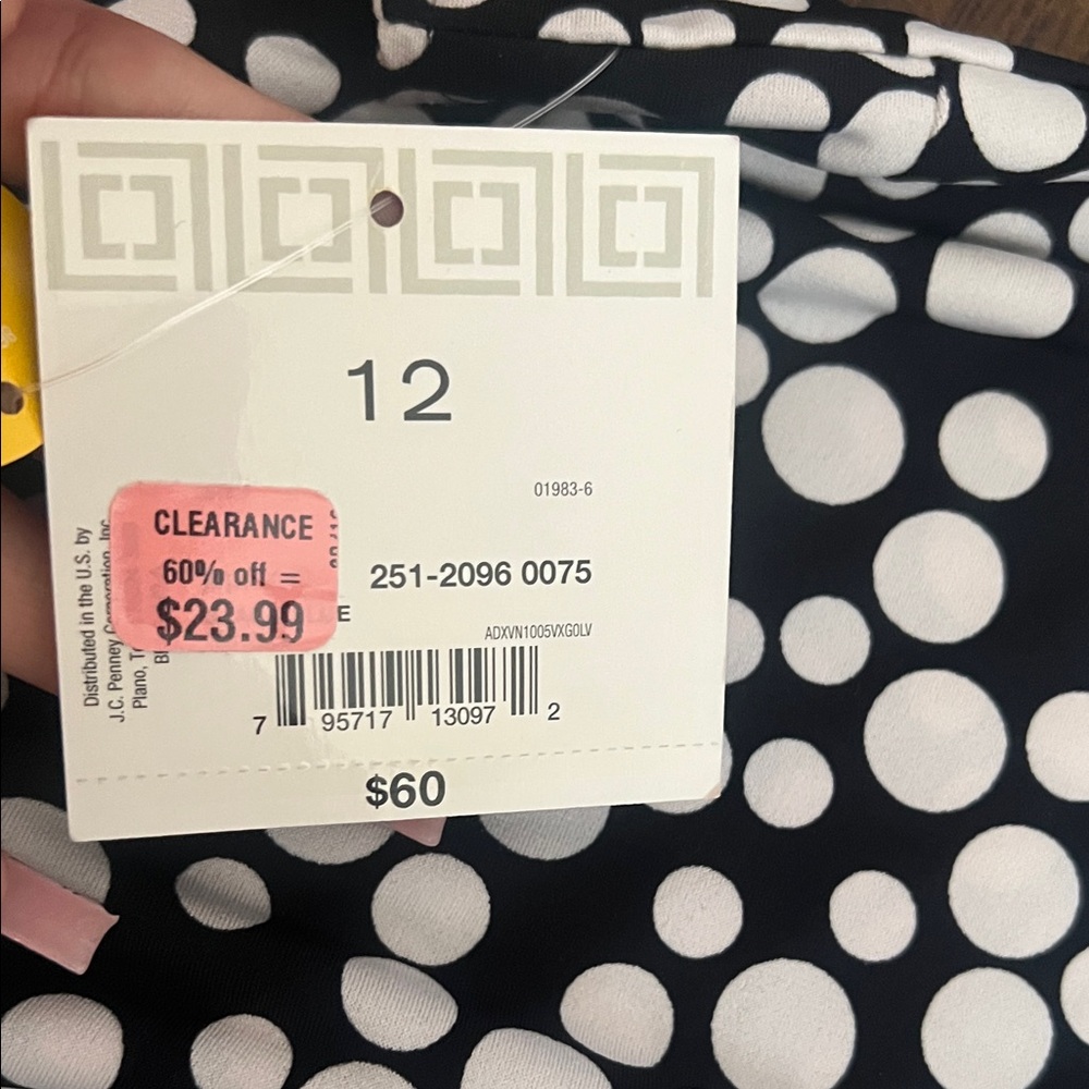 Liz Claiborne Black and Blue Patterned Mini Dress - Picture 3 of 3